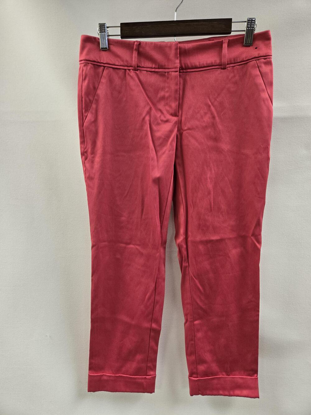 7th Avenue Pants Womens 2 Pink Cropped Ankle Office Casual Stretch Chino